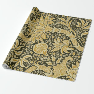 Goldenes indisches Muster, William Morris Geschenkpapier
