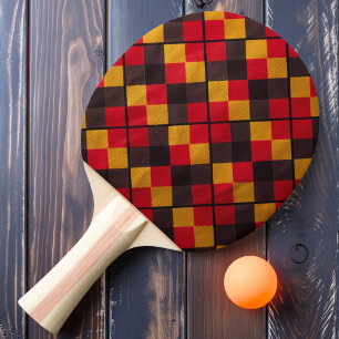 Goldenes Inferno Karo Tischtennis Schläger