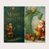  Goldenes Initial C mit Weihnachtsmann und Krone (Außenseite Aufgefaltet)