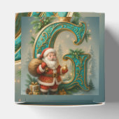Goldenes Initial G mit Weihnachtsmann und Krone Geschenkschachtel (Oben)