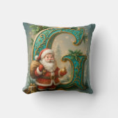  Goldenes Initial  G mit Weihnachtsmann und Krone Kissen (Vorderseite)