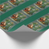 Goldenes Initial H mit Weihnachtsmann und Krone Geschenkpapier (Ecke)