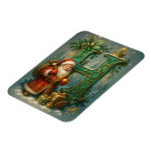  Goldenes Initial H  mit Weihnachtsmann und Krone  Magnet (Linke Seite)
