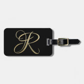 Goldenes initiales R-Monogramm Gepäckanhänger (Vorderseite horizontal)