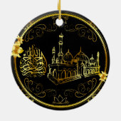Goldenes Islam-Auto baumeln Keramik Ornament (Hinten)