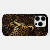Goldenes Jaguar-Muster Case-Mate iPhone Hülle (Rückseite (Horizontal))