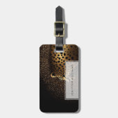 Goldenes Jaguar-Muster Gepäckanhänger (Vorderseite vertikal)