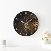 Goldenes Jaguar-Muster Große Wanduhr (Zuhause)