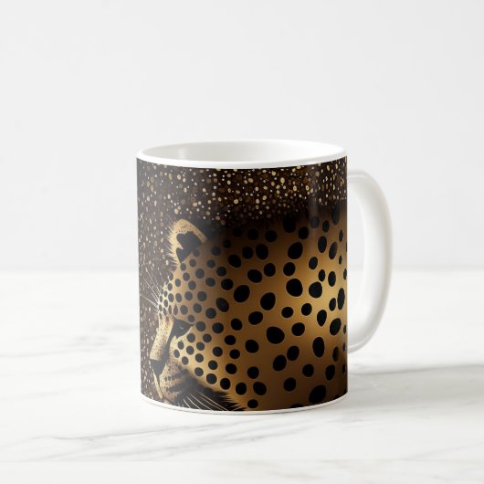 Goldenes Jaguar-Muster Kaffeetasse (VorderseiteRechts)