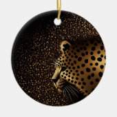 Goldenes Jaguar-Muster Keramik Ornament (Vorne)