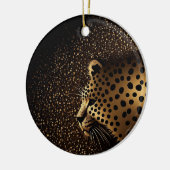 Goldenes Jaguar-Muster Keramik Ornament (Links)