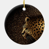 Goldenes Jaguar-Muster Keramik Ornament (Hinten)