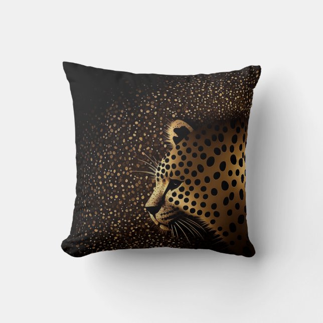 Goldenes Jaguar-Muster           Kissen (Vorderseite)