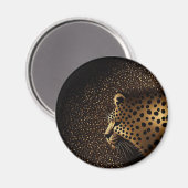 Goldenes Jaguar-Muster Magnet (Vorderseite/Rückseite)