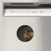 Goldenes Jaguar-Muster Magnet (In Situ (Geschirrspüler))