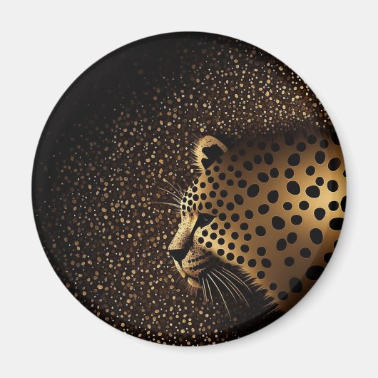 Goldenes Jaguar-Muster Magnet (Vorne)