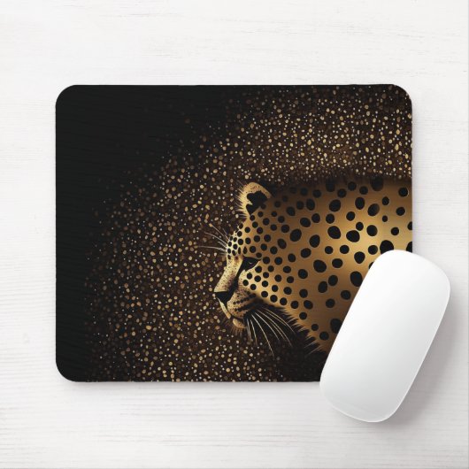 Goldenes Jaguar-Muster Mousepad (Mit Mouse)