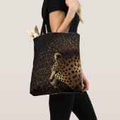 Goldenes Jaguar-Muster Tasche (Von Nahem)
