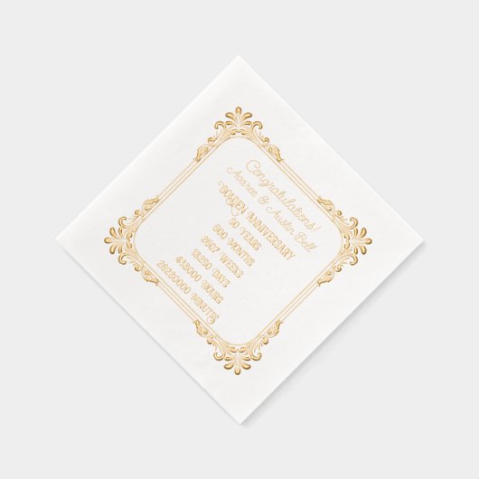 Goldenes Jahr 50. Servietten Mit Folie (Rechts)