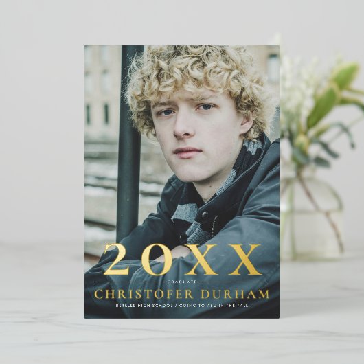 Goldenes Jahr Abschluss Einladung (Stehend vorne)