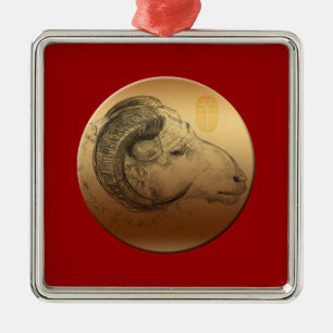 Goldenes Jahr - Chinesische Astrologie Ornament Aus Metall