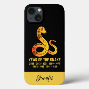 Goldenes Jahr der Schlange Zodiac Name Schwarz Case-Mate iPhone Hülle