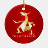 Goldenes Jahr des Drachen im Roten Jahr 2012 Keramik Ornament (Vorne)