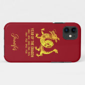 Goldenes Jahr des Drachen Zodiac Rot Case-Mate iPhone Hülle (Rückseite (Horizontal))