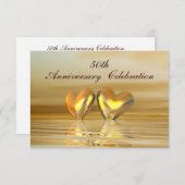 Goldenes Jahr Herz Einladung (Vorne/Hinten)