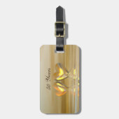 Goldenes Jahr Herz Gepäckanhänger (Vorderseite vertikal)