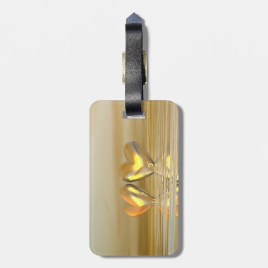 Goldenes Jahr Herz Gepäckanhänger (Rückseite vertikal)