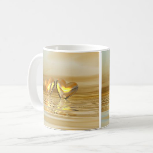Goldenes Jahr Herz Kaffeetasse (Vorderseite Links)