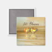 Goldenes Jahr Herz Magnet (Vorderseite/Rückseite)