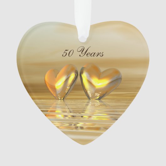 Goldenes Jahr Herz Ornament (Vorderseite)