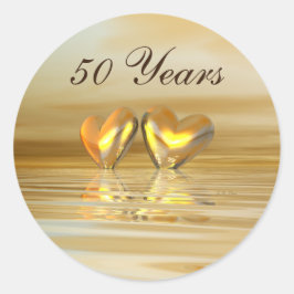 Goldenes Jahr Herz Runder Aufkleber