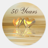 Goldenes Jahr Herz Runder Aufkleber (Vorderseite)