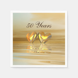 Goldenes Jahr Herz Serviette