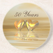 Goldenes Jahr Herz Untersetzer (Vorne)