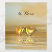 Goldenes Jahr Herz Weinetikett (Einzelnes Label)