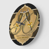 Goldenes Jubiläum 50. Hochzeit Champagner Toast Große Wanduhr (Winkel)