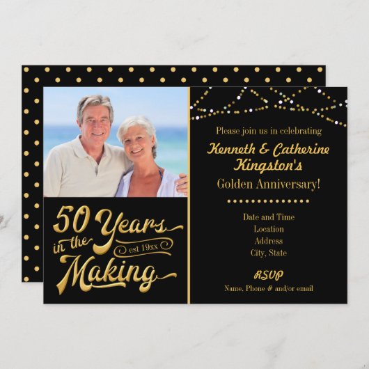 Goldenes Jubiläum, 50 Jahre im Entstehen Einladung (Vorne/Hinten)