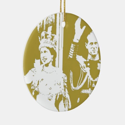 Goldenes Jubiläum der Königin-Elizabeth Retro Keramikornament (Rechts)