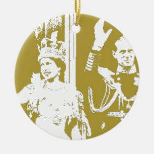 Goldenes Jubiläum der Königin-Elizabeth Retro Keramikornament