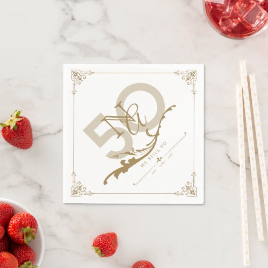 Goldenes Jubiläum Monogram Napkin Serviette (Beispiel)