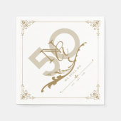 Goldenes Jubiläum Monogram Napkin Serviette (Vorderseite)