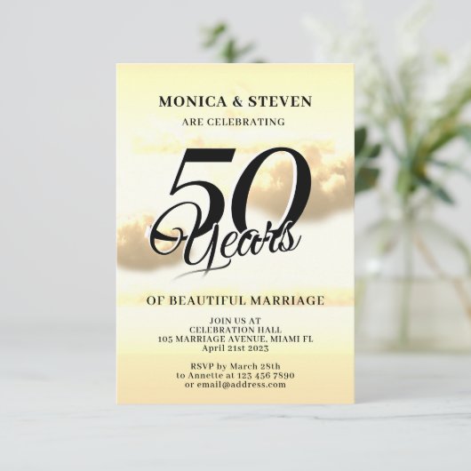 Goldenes Jubiläum romantischer Klassiker Save The Date (Stehend Vorderseite)