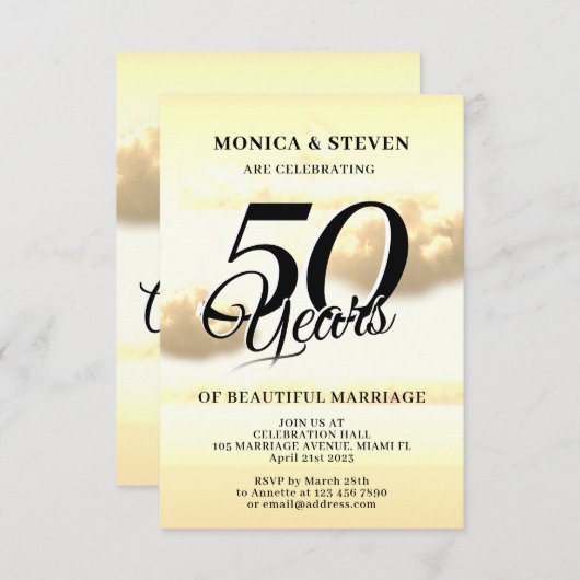 Goldenes Jubiläum romantischer Klassiker Save The Date (Vorne/Hinten)