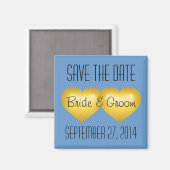 Goldenes Jubiläum Save the Date Goldene Herzen Magnet (Vorderseite/Rückseite)