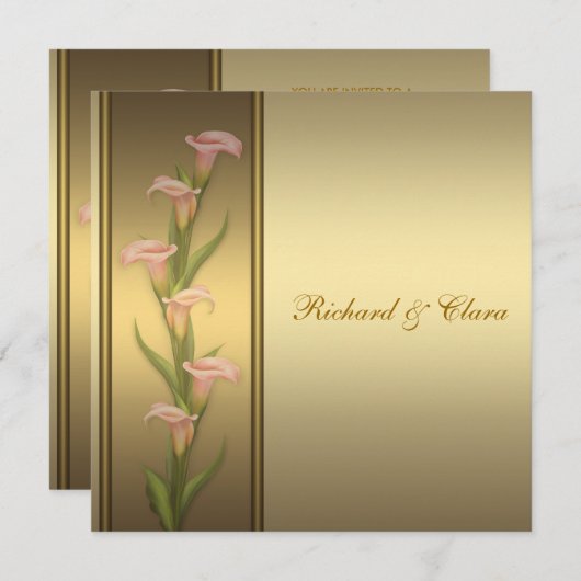 Goldenes Jubiläum von Calla Lily 50 Einladung (Vorne/Hinten)