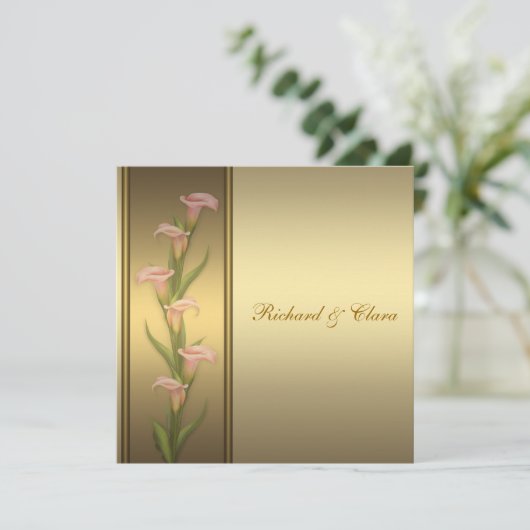 Goldenes Jubiläum von Calla Lily 50 Einladung (Stehend Vorderseite)